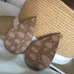 Genuine Alligator earrings with gold hardware